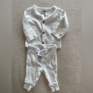 White Baby Cardigan and Pants Set